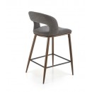 Стул барный HALMAR H114 серый/ореховый